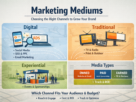 Marketing mediums: digital, traditional, experiential channels