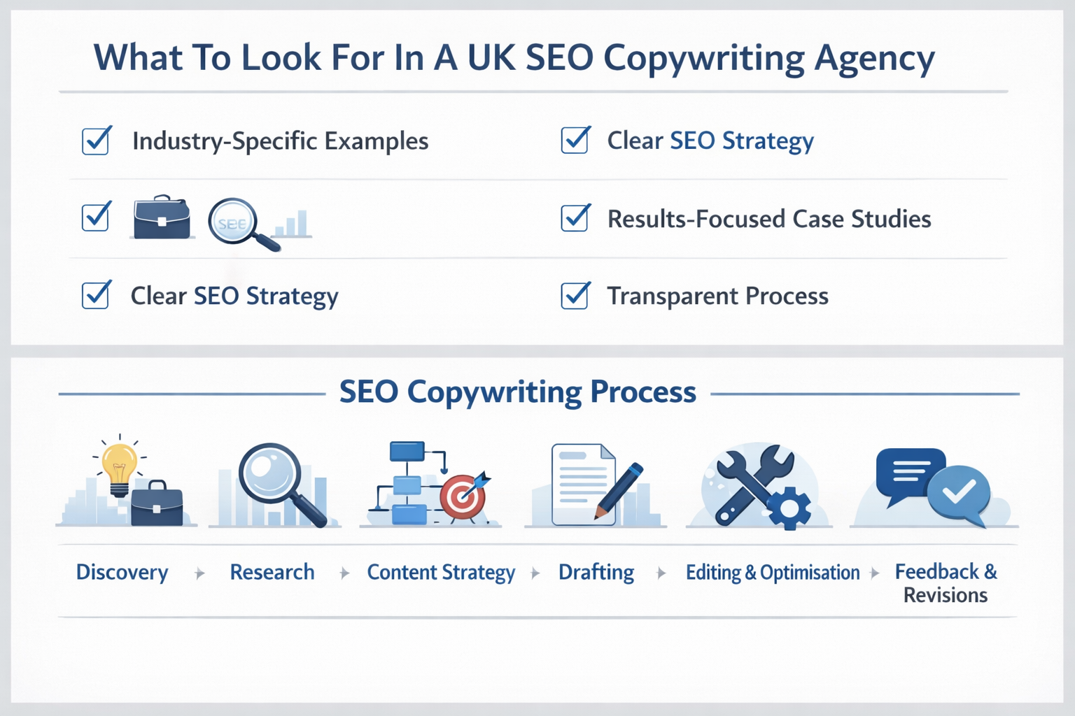 UK SEO copywriting agency process and selection checklist